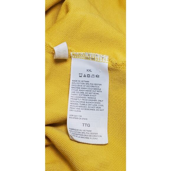 NAUTICA POLO SIZE XXL SHIRT BRAZIL LOGOS MEN'S YELLOW GREEN SHORT SLEEVE C19-65 - Picture 8 of 10